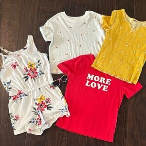 Cute girls back to school lot romper, tops H&M Old Navy Cat & Jack 10 8-10